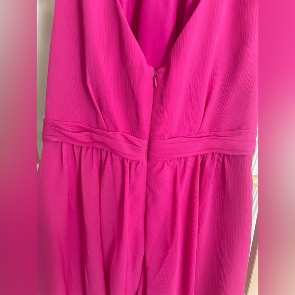 David's Bridal Pink High Neck Sleeveless Mini Bridesmaids Dress - Picture 6 of 10